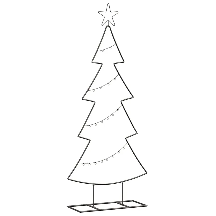 Arbre de Noël en métal avec support Noir 125 cm Acier - 2