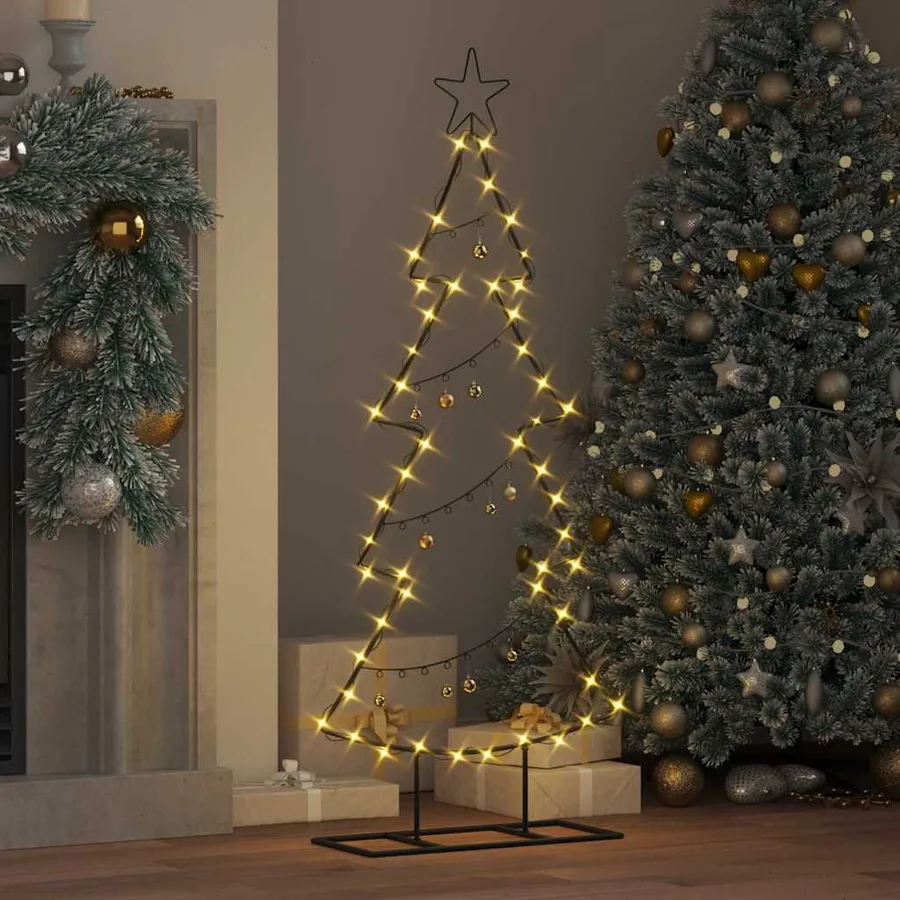 Arbre de Noël en métal avec support Noir 125 cm Acier - 4