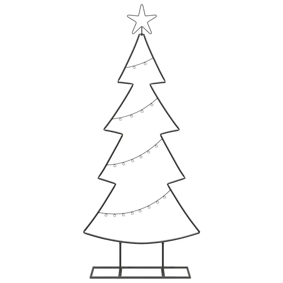 Arbre de Noël en métal avec support Noir 125 cm Acier - 5