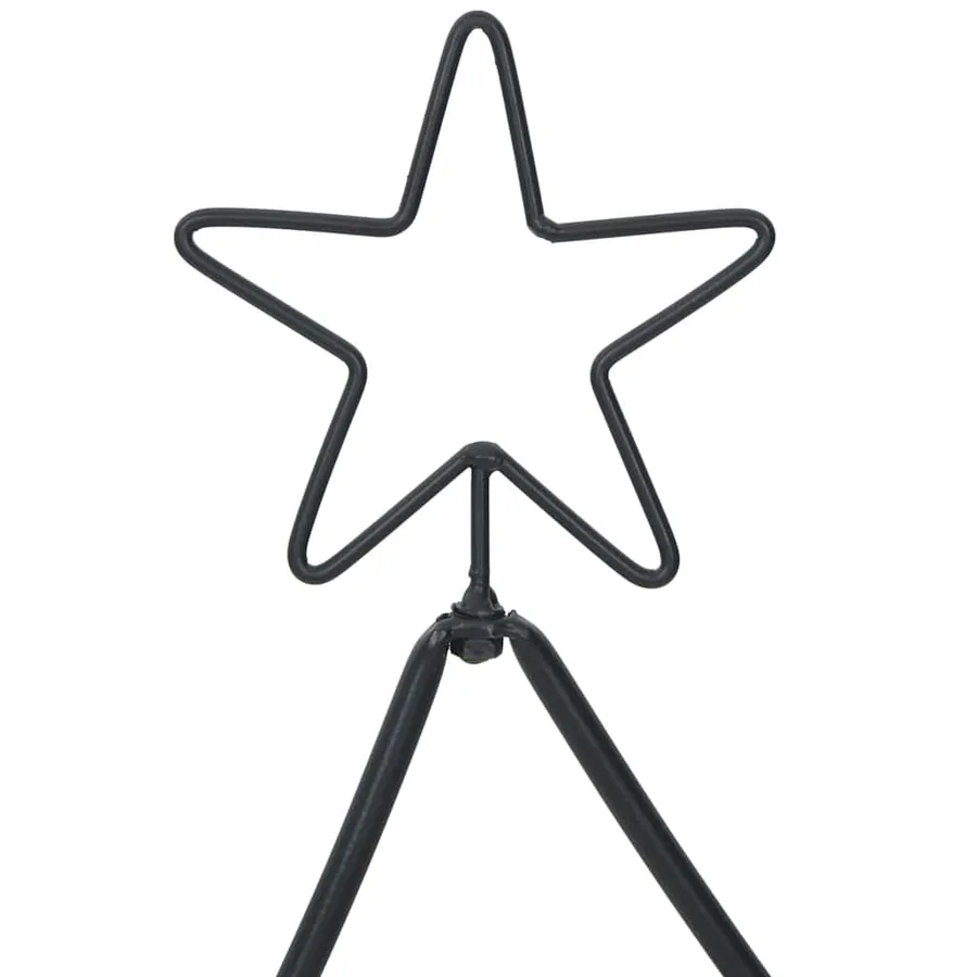 Arbre de Noël en métal avec support Noir 125 cm Acier - 7
