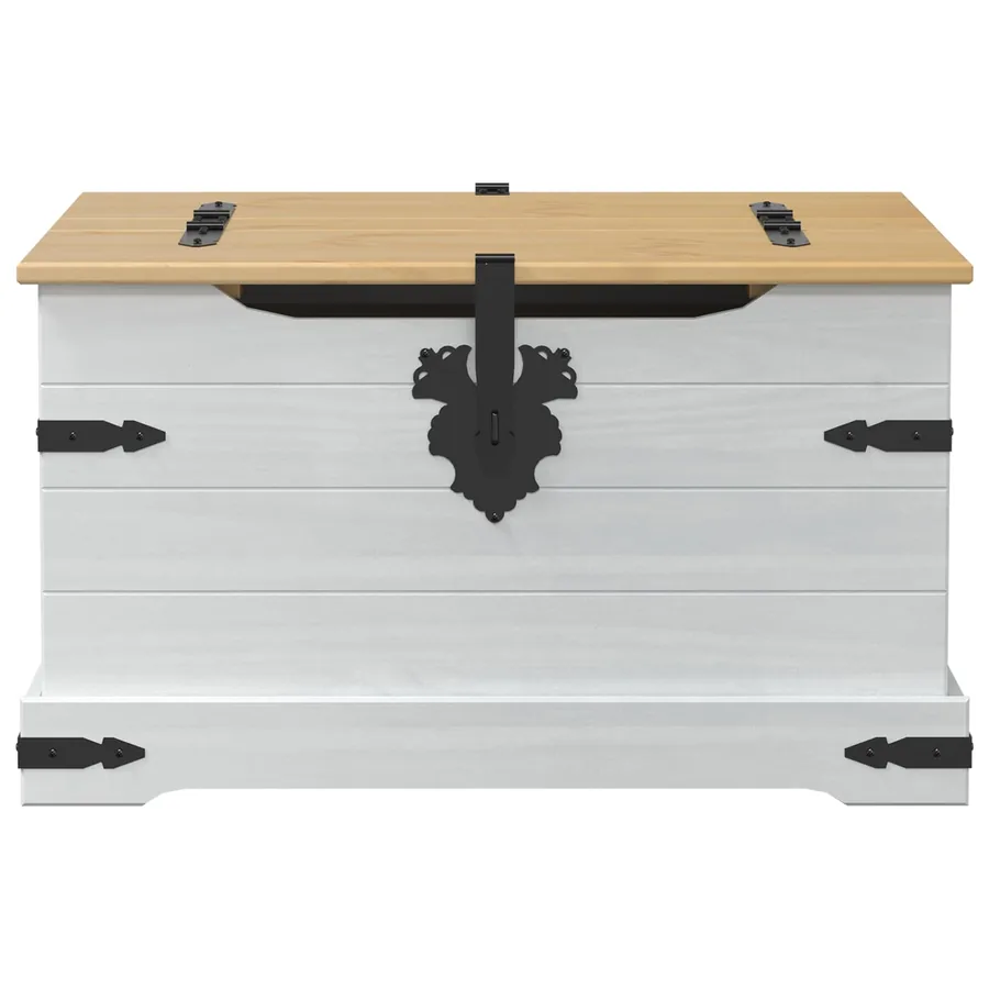 storage box avec étagère Blanc 78 x 78 x 45 cm Pin massif - 4