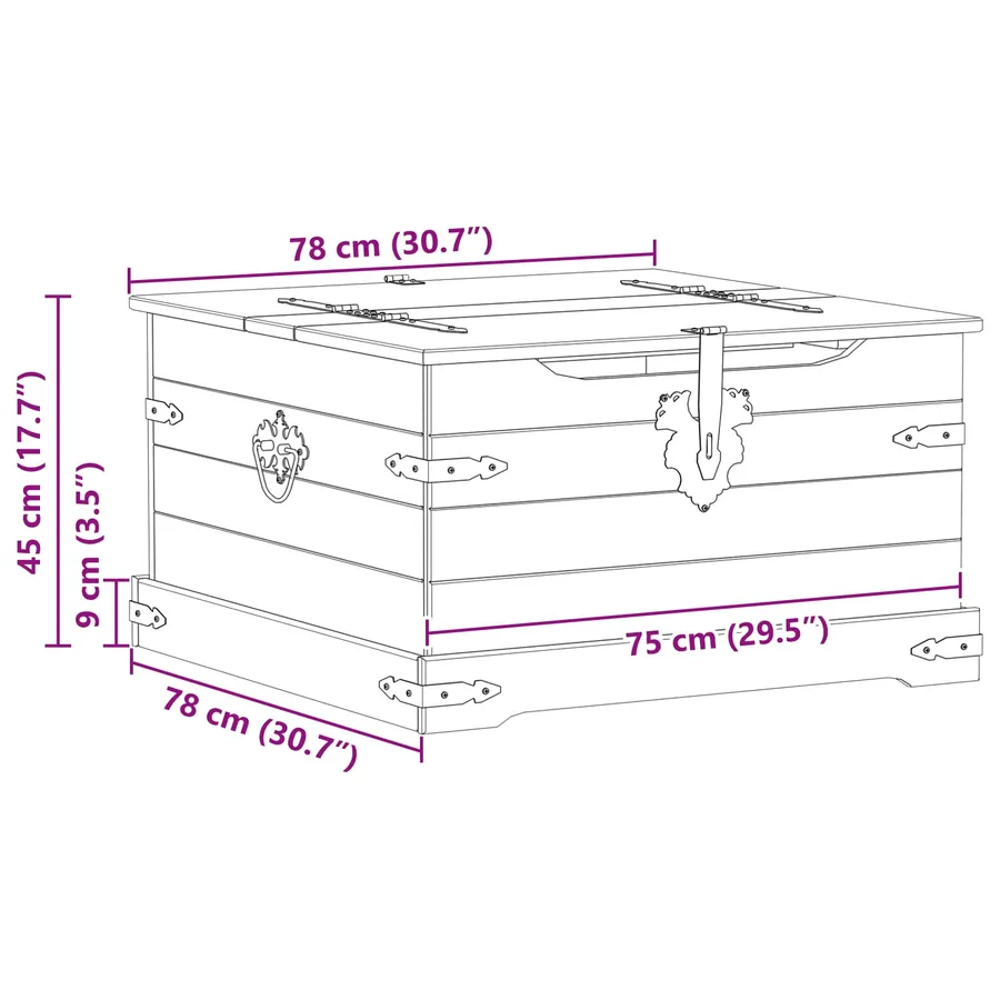 storage box avec étagère Blanc 78 x 78 x 45 cm Pin massif - 9