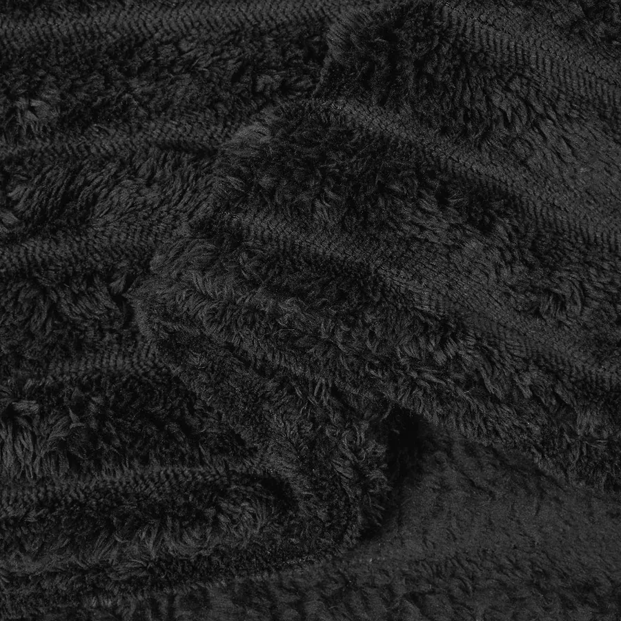 Couvertures à jeter 6 pcs Noir 240 x 220 cm Toison - 7