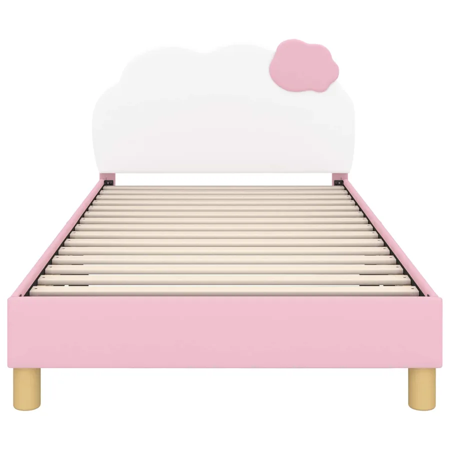 Cadre de lit pour enfants avec tête de lit Rose 90 x 190 cm PU - 5