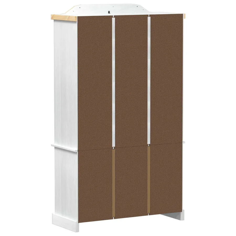 Vitrine Blanc 103,5 x 42 x 180 cm Pin massif - 6