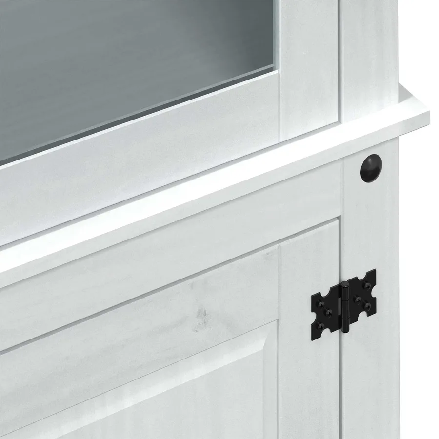 Vitrine Blanc 103,5 x 42 x 180 cm Pin massif - 7