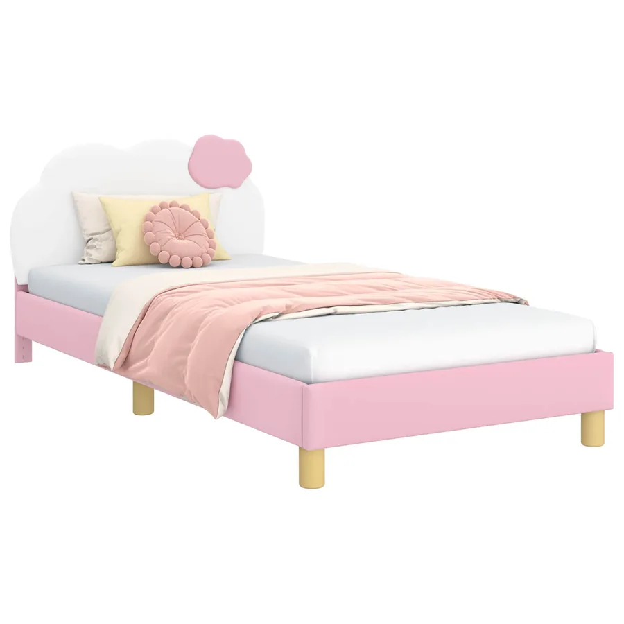 Cadre de lit pour enfants avec tête de lit Rose 90 x 200 cm PU - 2
