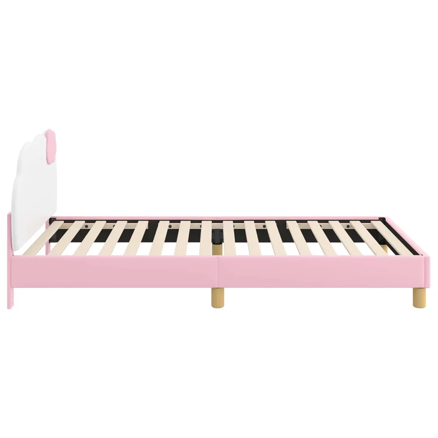 Cadre de lit pour enfants avec tête de lit Rose 90 x 200 cm PU - 6