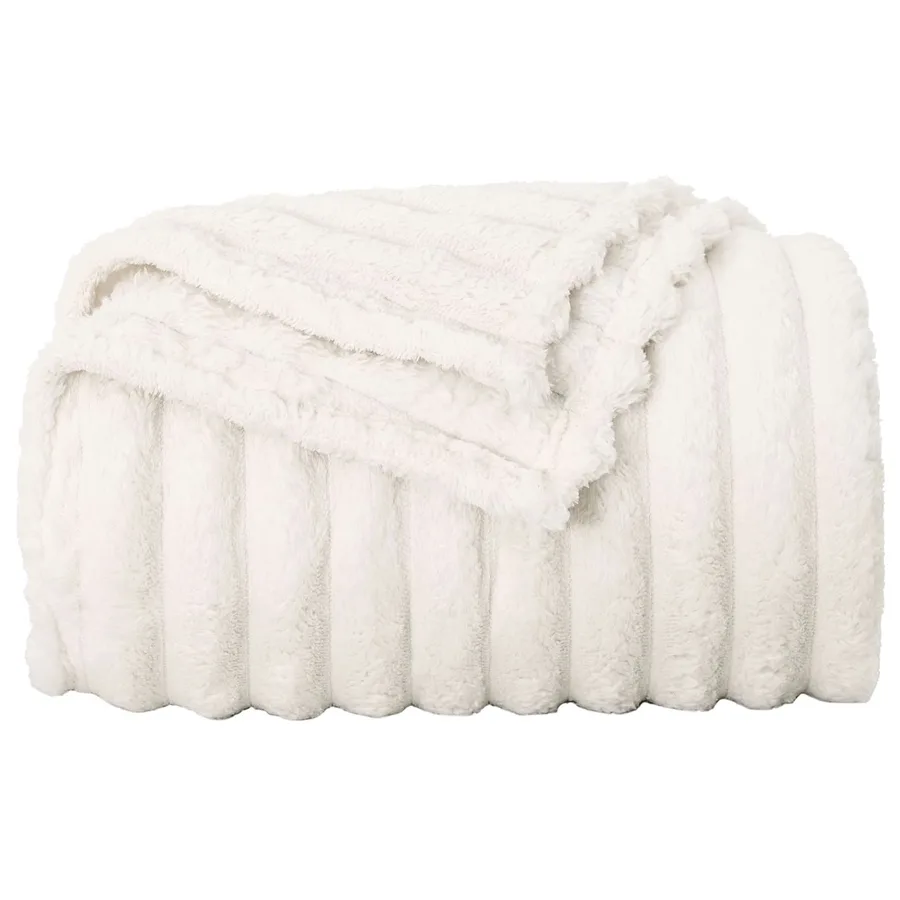 Couvertures à jeter 6 pcs Crème 270 x 240 cm Toison - 5