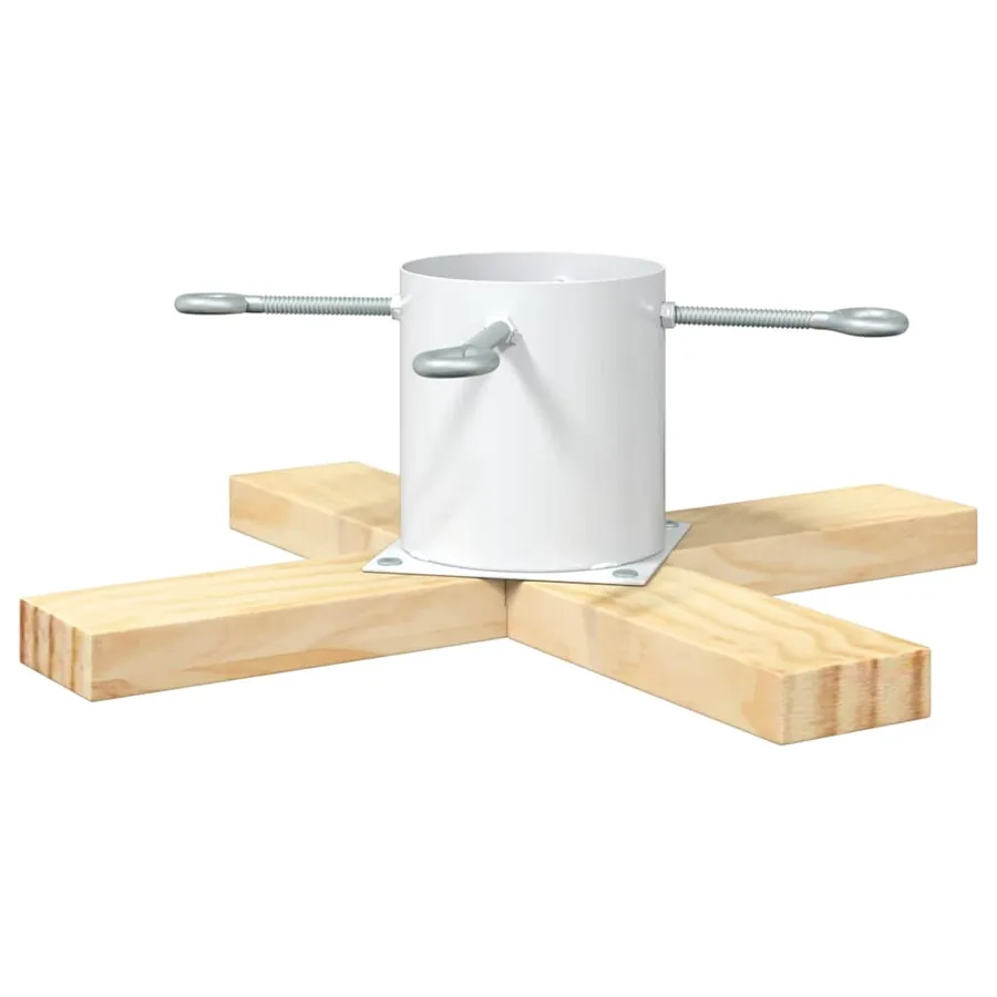 Pied de Sapin de Noël 1.73 Blanc 50 x 50 x 16 cm Pin massif - 2