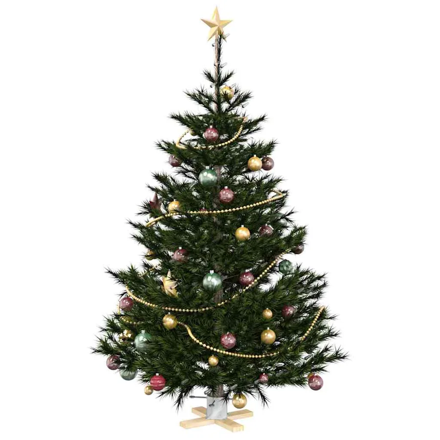Pied de Sapin de Noël 1.73 Blanc 50 x 50 x 16 cm Pin massif - 3