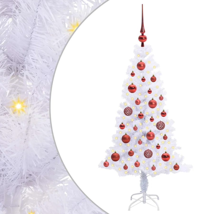 Sapin de Noël artificiel avec 150 LED Blanc 120 cm PVC et Acier - 2