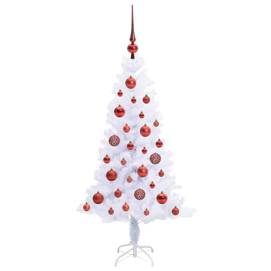 Sapin de Noël artificiel avec 150 LED Blanc 120 cm PVC et Acier - 4