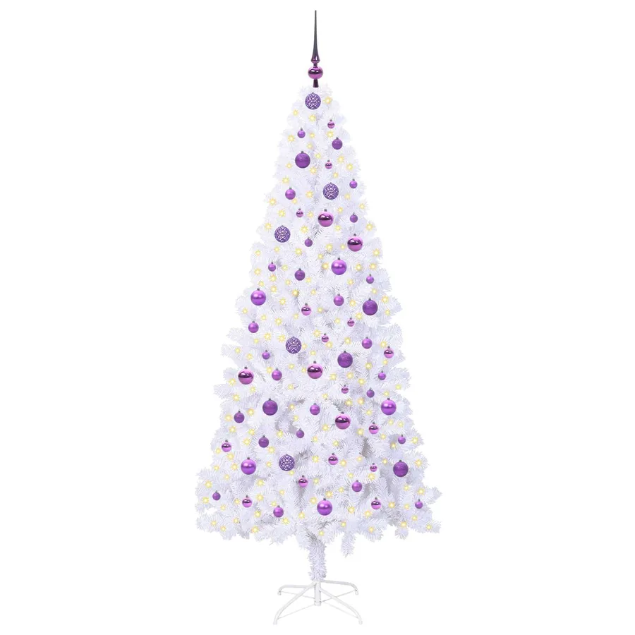Sapin de Noël artificiel avec 300 LED Blanc 210 cm PVC et Acier - 3