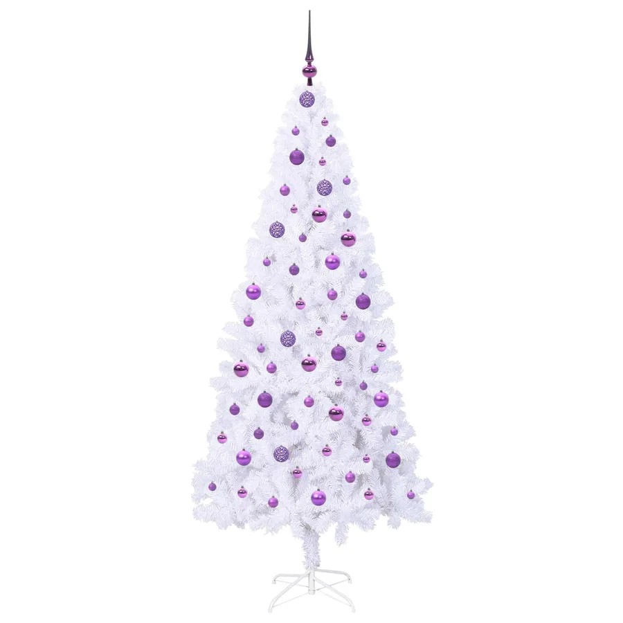 Sapin de Noël artificiel avec 300 LED Blanc 210 cm PVC et Acier - 4