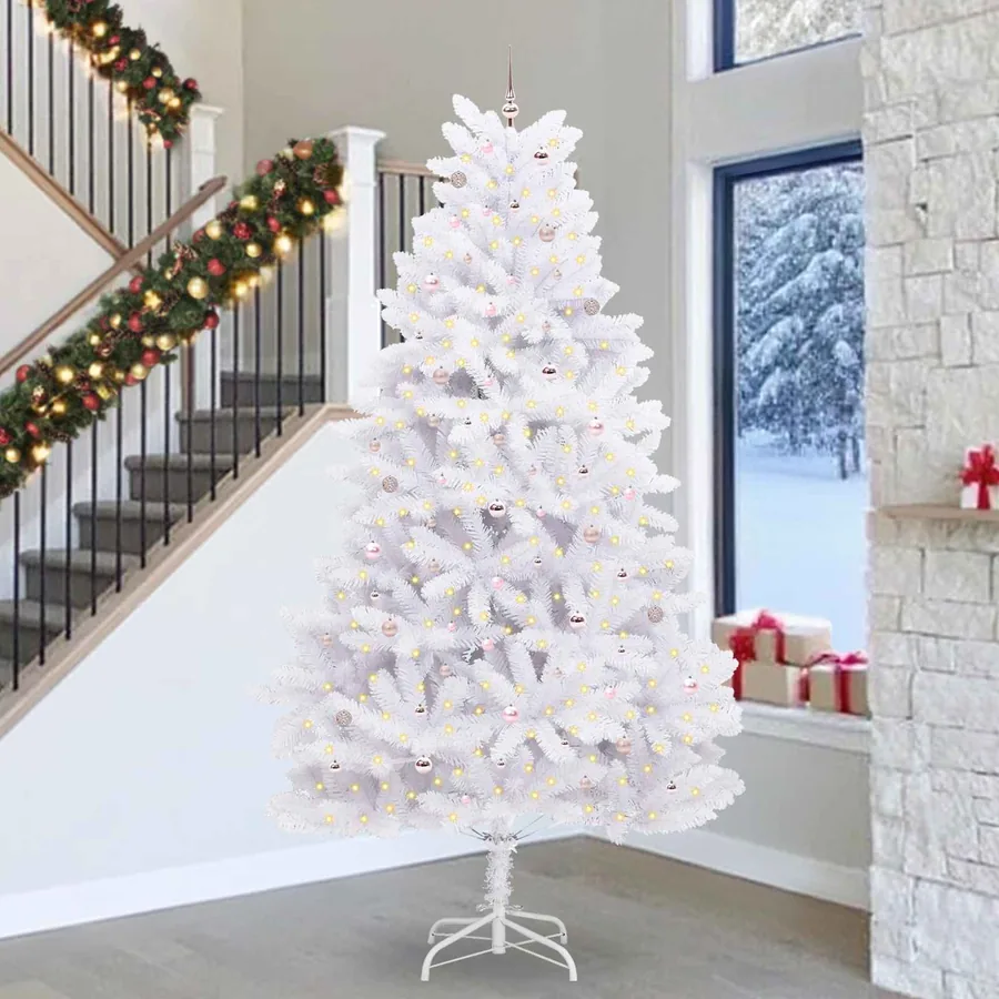 Sapin de Noël Artificiel à Branches Articulées Blanc 300 cm