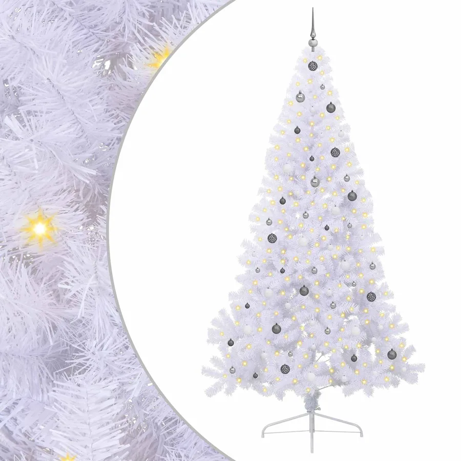 Sapin de Noël artificiel avec 300 LED Blanc 240 cm PVC et Acier - 2