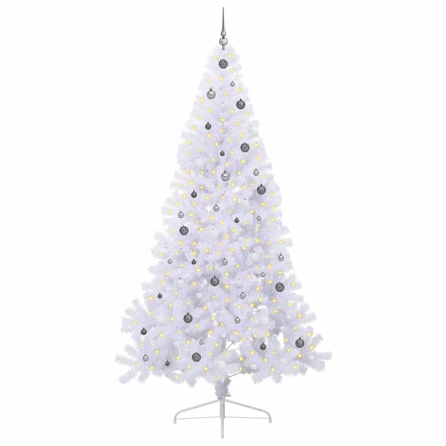 Sapin de Noël artificiel avec 300 LED Blanc 240 cm PVC et Acier - 3