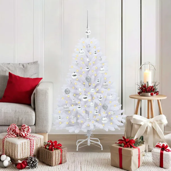 Sapin de Noël Artificiel à Branches Articulées Blanc 120 cm