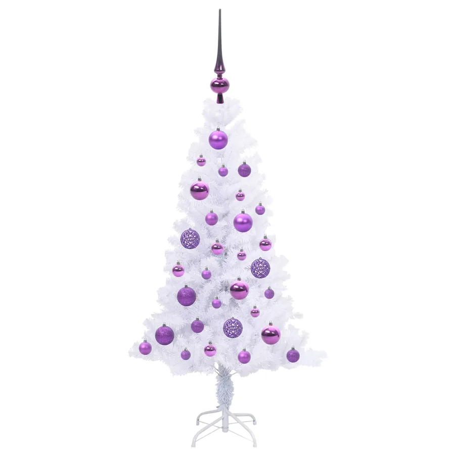 Sapin de Noël artificiel avec 150 LED Blanc 120 cm PVC et Acier - 4