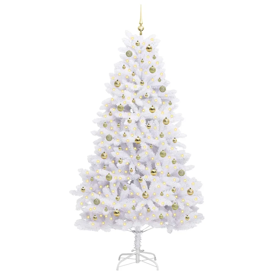 Sapin de Noël Artificiel à Branches Articulées Blanc 210 cm - 3