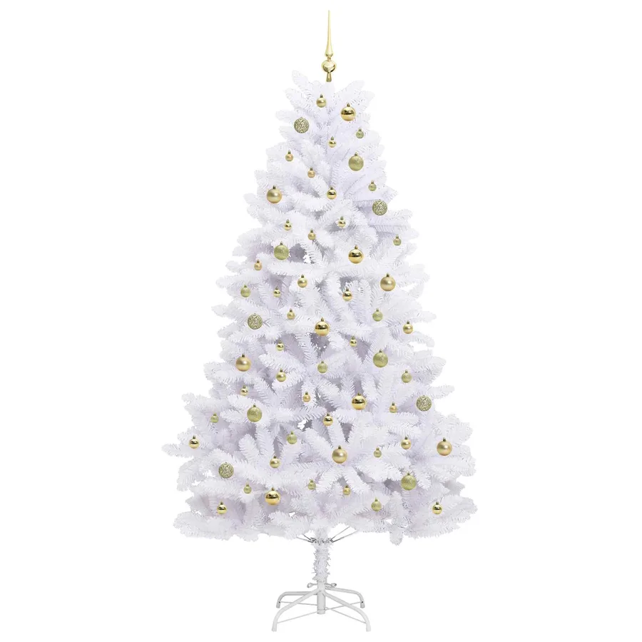 Sapin de Noël Artificiel à Branches Articulées Blanc 210 cm - 4