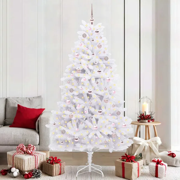 Sapin de Noël Artificiel à Branches Articulées Blanc 210 cm