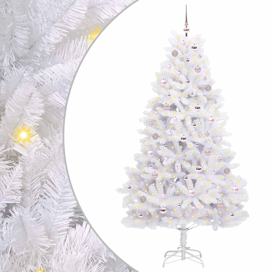 Sapin de Noël Artificiel à Branches Articulées Blanc 210 cm - 2