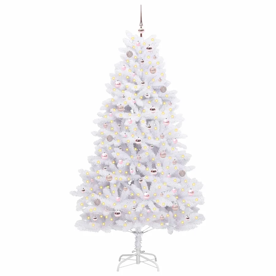 Sapin de Noël Artificiel à Branches Articulées Blanc 210 cm - 3