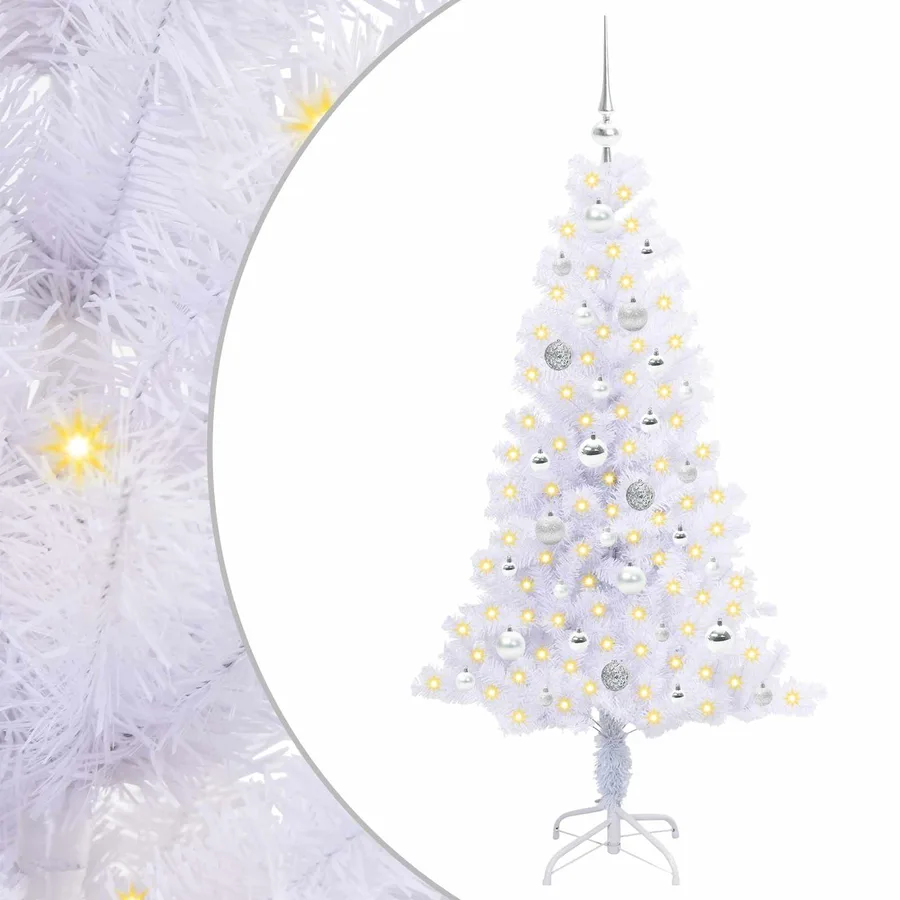 Sapin de Noël artificiel avec 150 LED Blanc 150 cm PVC et Acier - 2