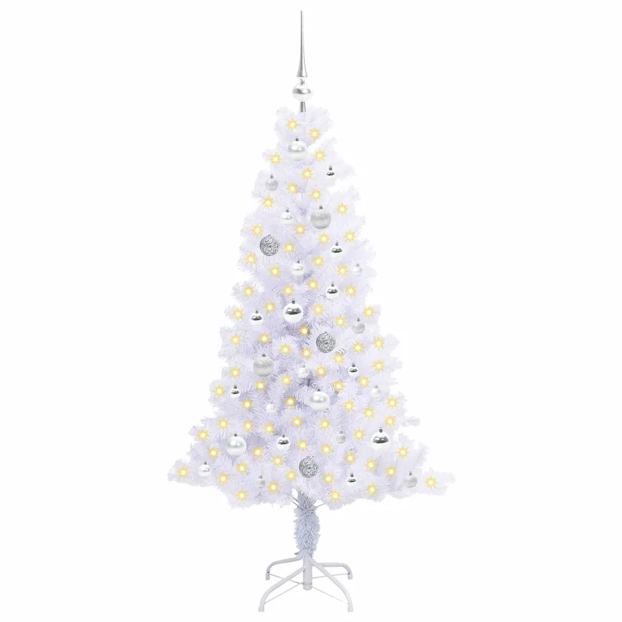 Sapin de Noël artificiel avec 150 LED Blanc 150 cm PVC et Acier - 3