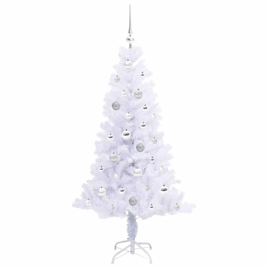 Sapin de Noël artificiel avec 150 LED Blanc 150 cm PVC et Acier - 4