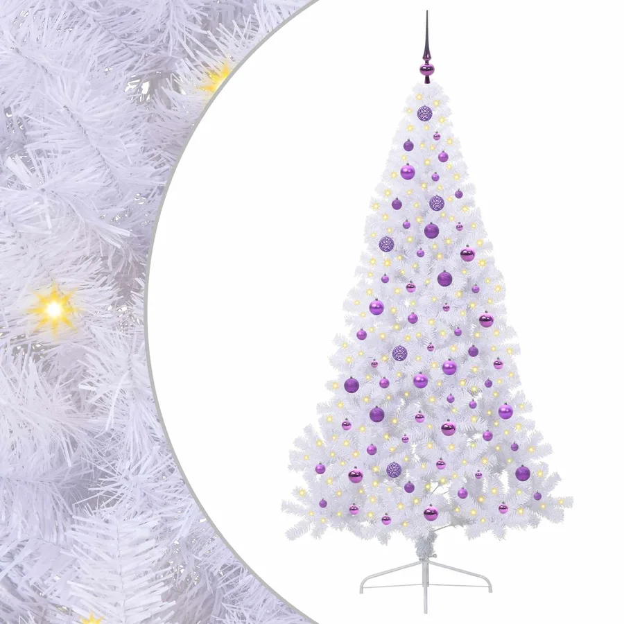 Sapin de Noël artificiel avec 300 LED Blanc 210 cm PVC et Acier - 2