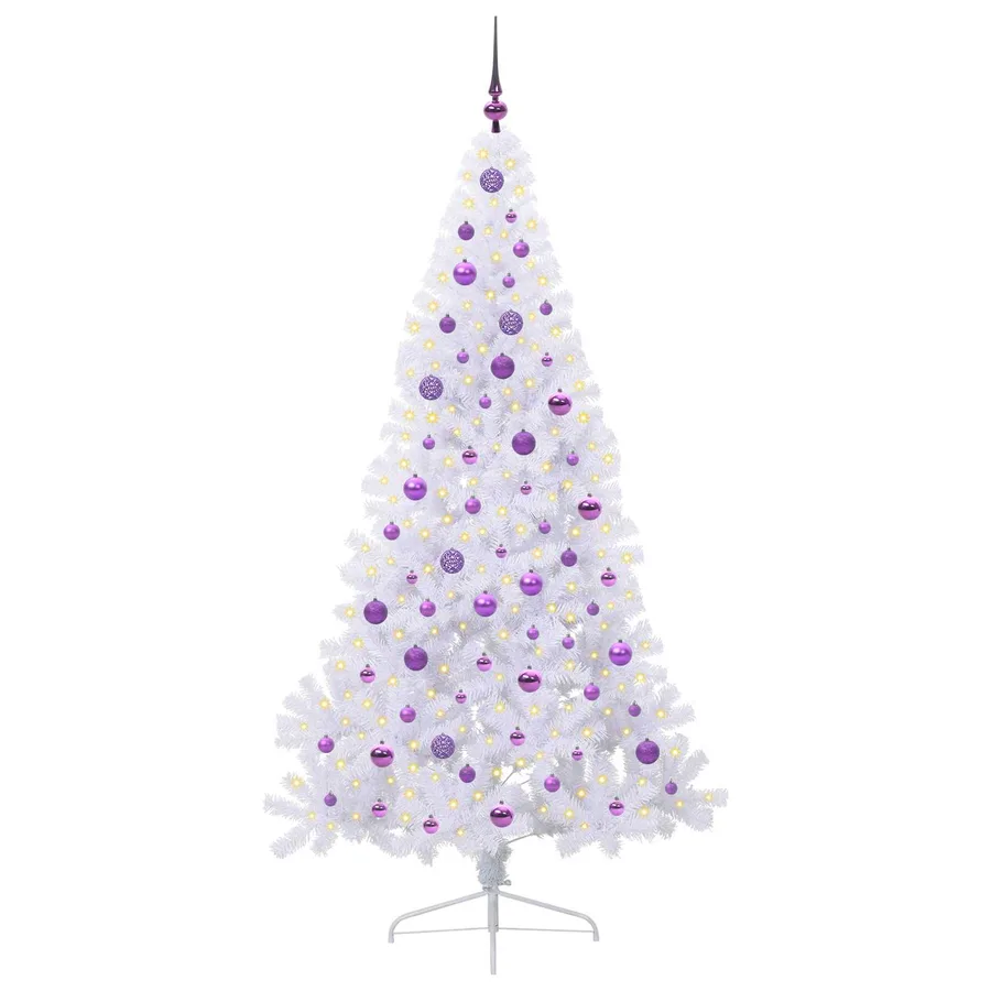 Sapin de Noël artificiel avec 300 LED Blanc 210 cm PVC et Acier - 3