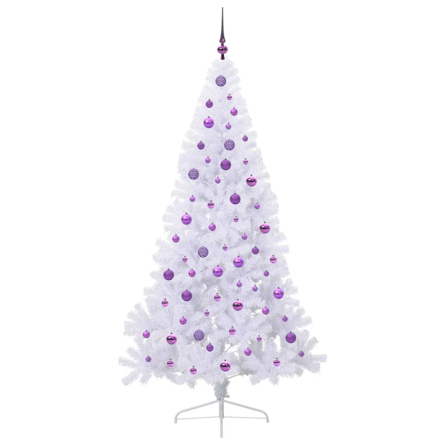 Sapin de Noël artificiel avec 300 LED Blanc 210 cm PVC et Acier - 4