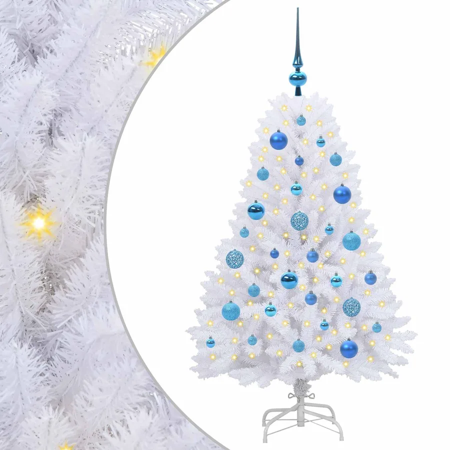 Sapin de Noël Artificiel à Branches Articulées Blanc 120 cm - 2