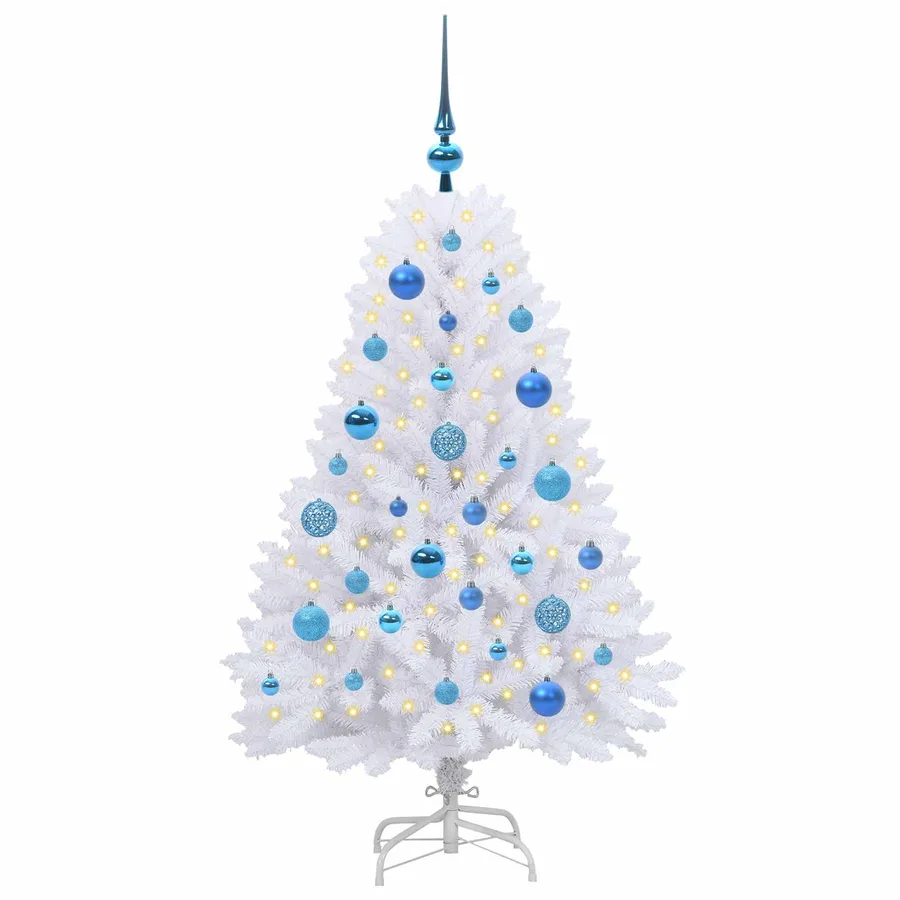 Sapin de Noël Artificiel à Branches Articulées Blanc 120 cm - 3
