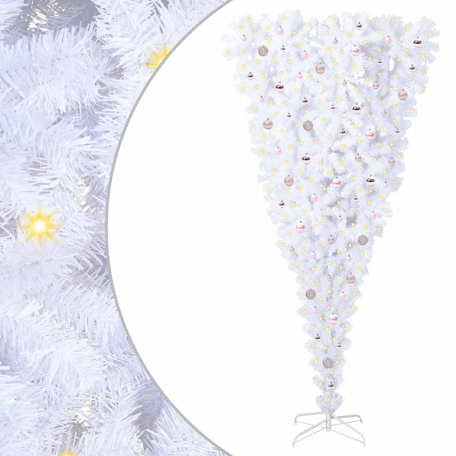 Sapin de Noël artificiel avec 300 LED Blanc 240 cm PVC et Acier - 2