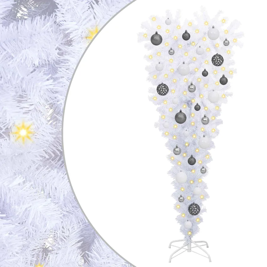 Sapin de Noël artificiel avec 150 LED Blanc 120 cm PVC et Acier - 2