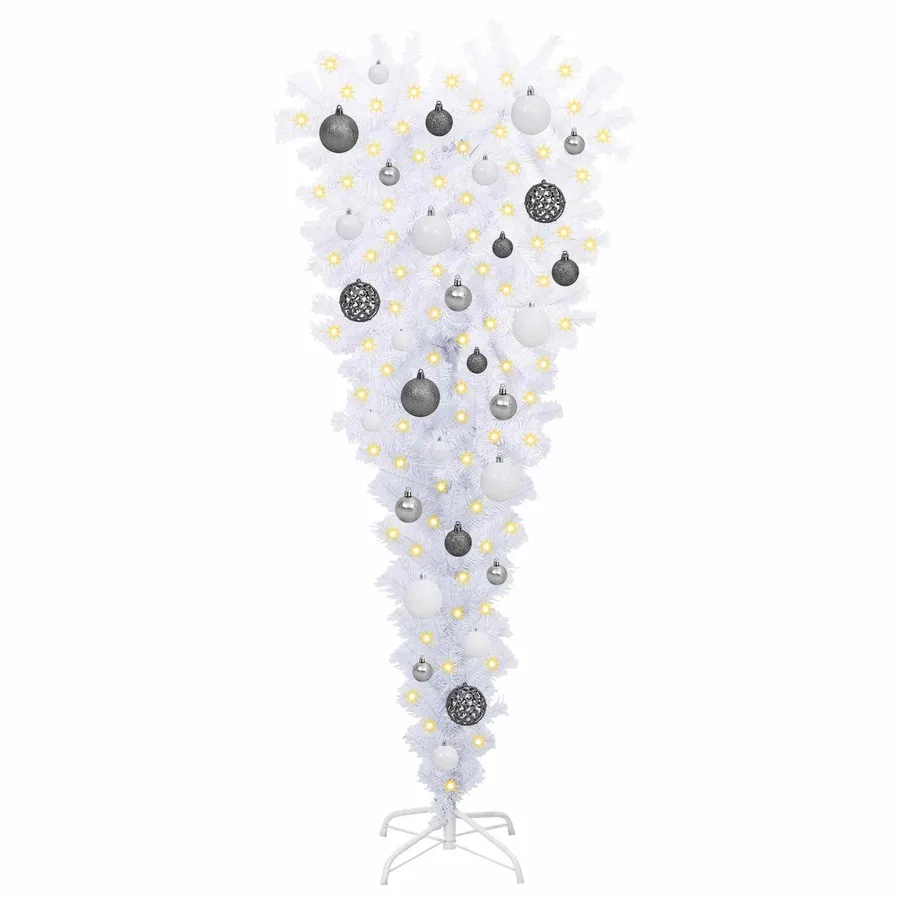 Sapin de Noël artificiel avec 150 LED Blanc 120 cm PVC et Acier - 3