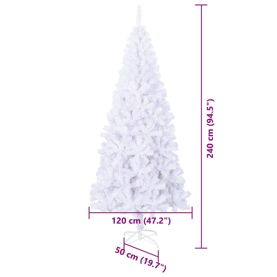 Sapin de Noël artificiel avec 300 LED Blanc 240 cm PVC et Acier - 14