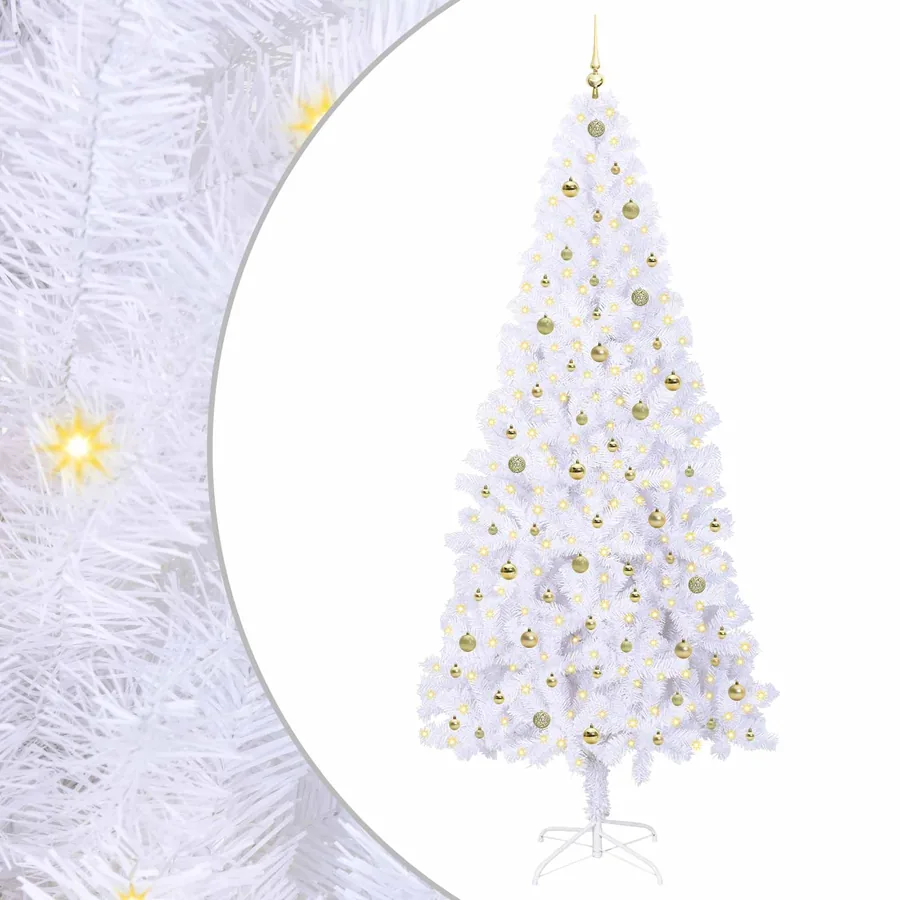 Sapin de Noël artificiel avec 300 LED Blanc 240 cm PVC et Acier - 2