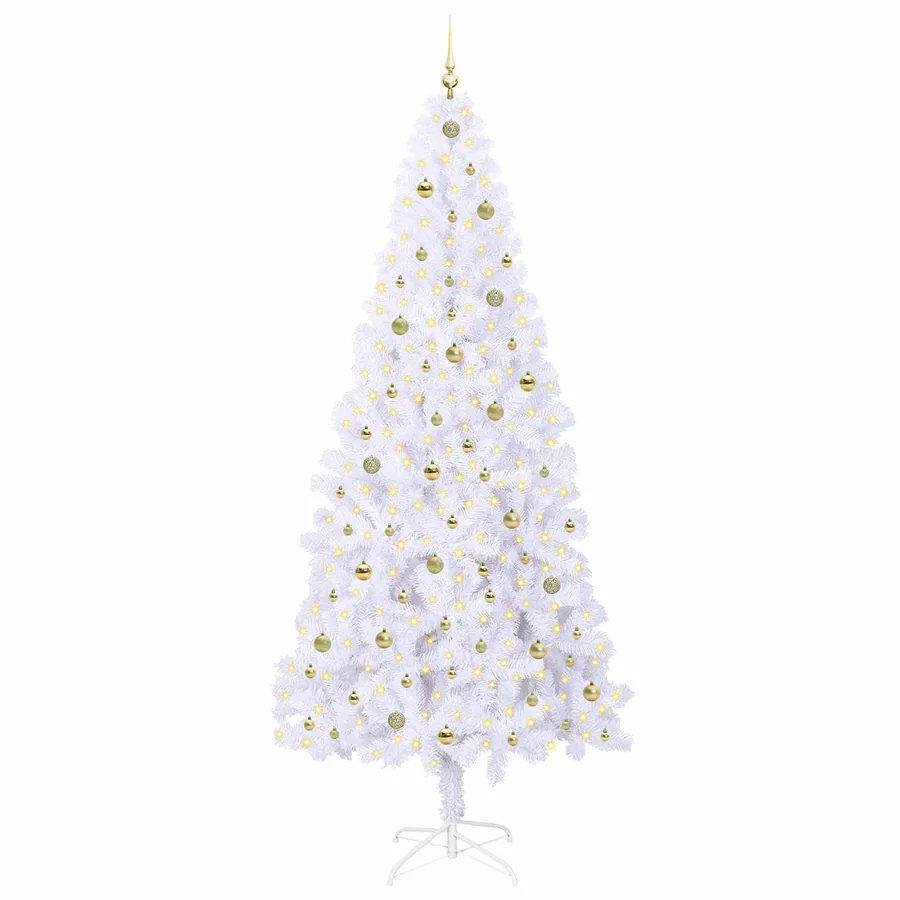 Sapin de Noël artificiel avec 300 LED Blanc 240 cm PVC et Acier - 3