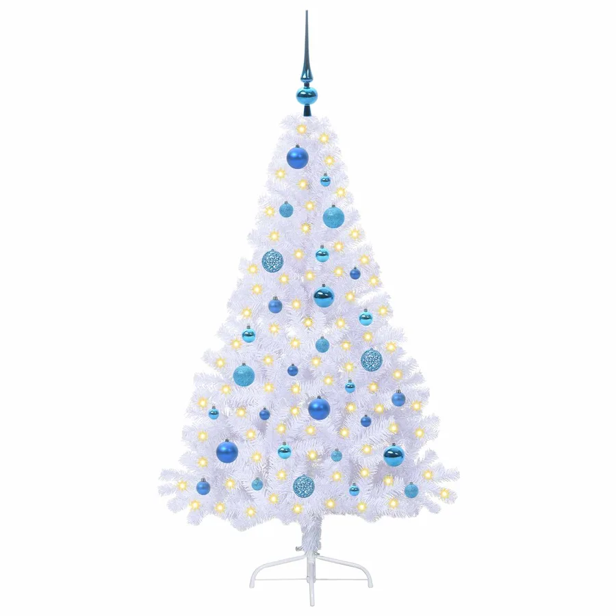 Sapin de Noël artificiel avec 150 LED Blanc 150 cm PVC et Acier - 3