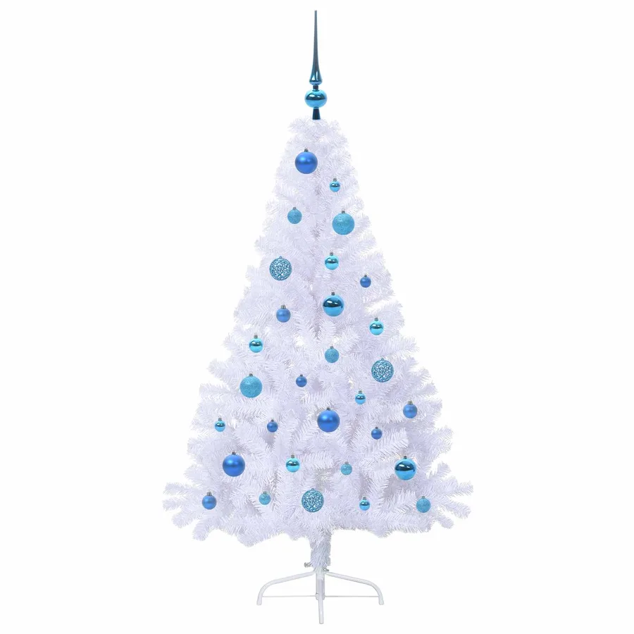 Sapin de Noël artificiel avec 150 LED Blanc 150 cm PVC et Acier - 4