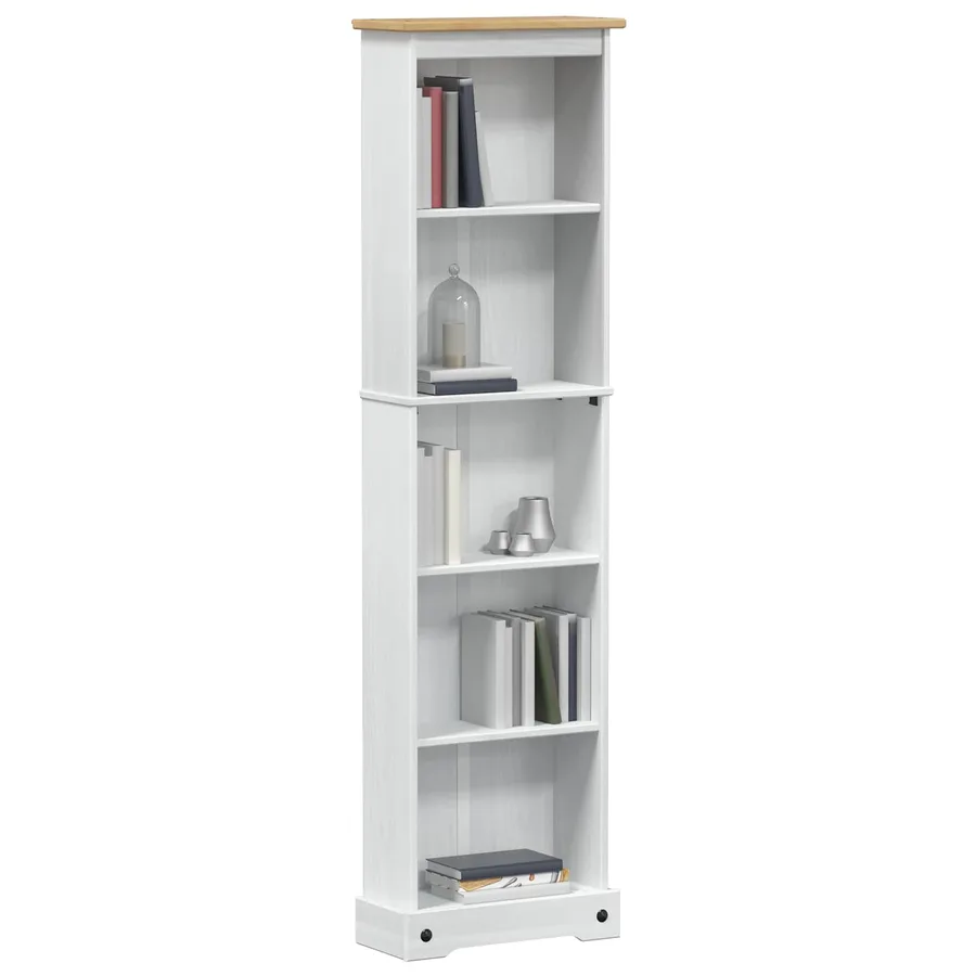 Bibliothèque Blanc 46 x 20 x 170 cm Pin massif - 3