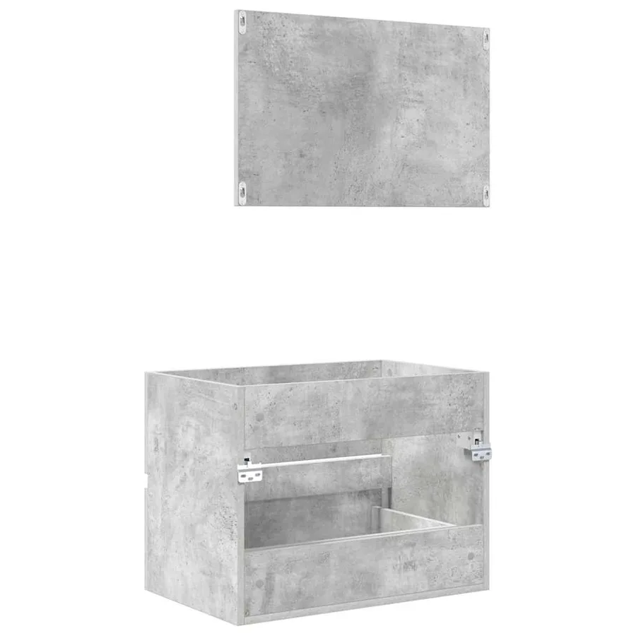 Ensemble de mobilier de salle de bain avec tiroir Gris béton - 10
