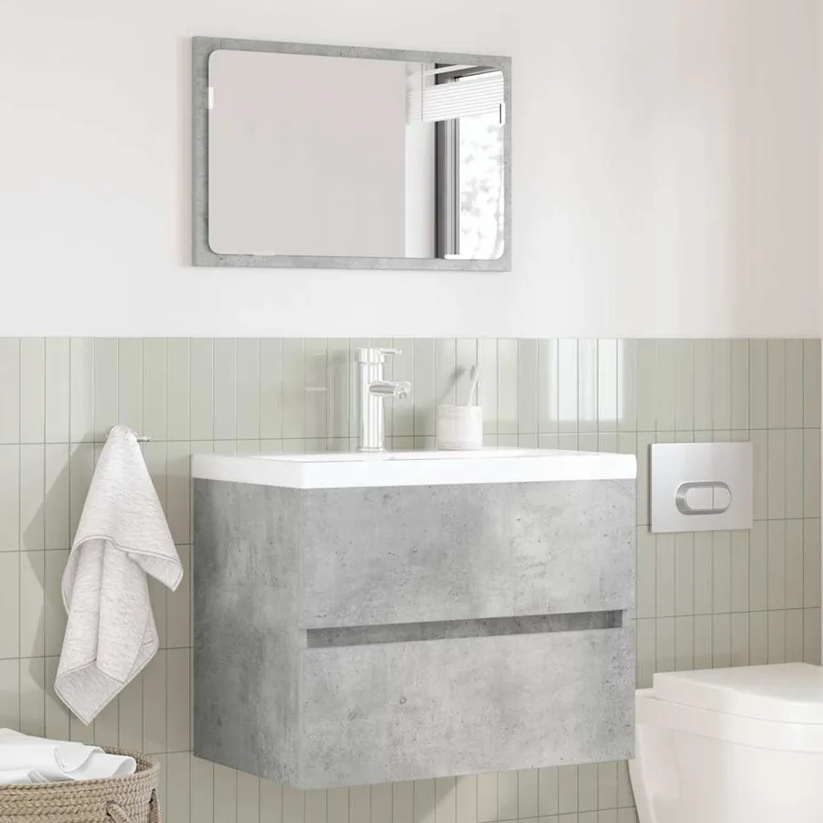 Ensemble de mobilier de salle de bain avec tiroir Gris béton - 4