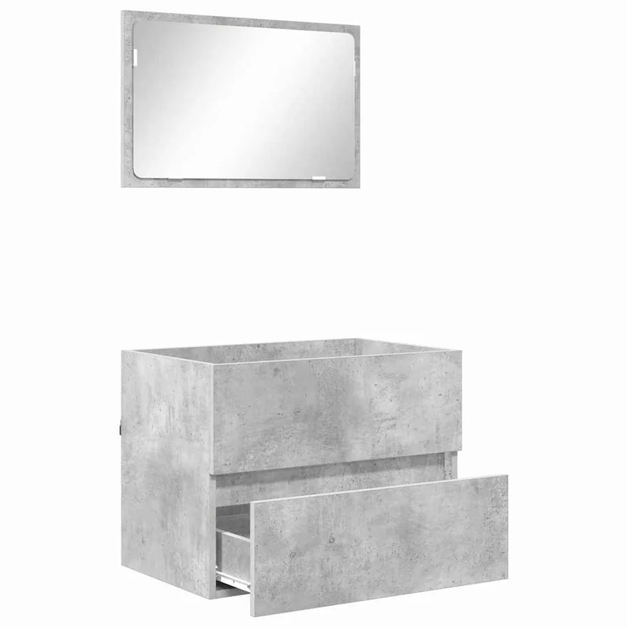 Ensemble de mobilier de salle de bain avec tiroir Gris béton - 5