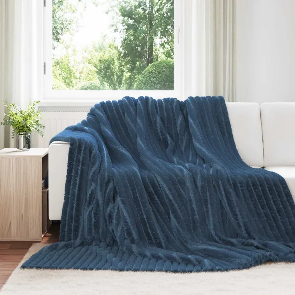 Jeté Bleu marine 240 x 220 cm Toison